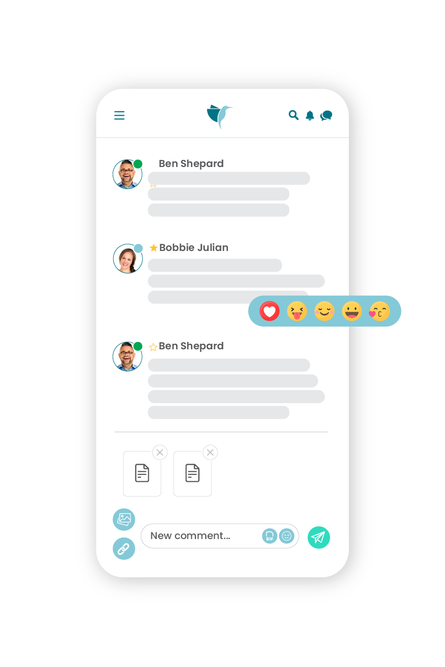 screenshot of Blue Colibri App